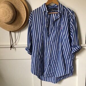 Cute stripe Ralph Lauren Blaire cotton shirt M